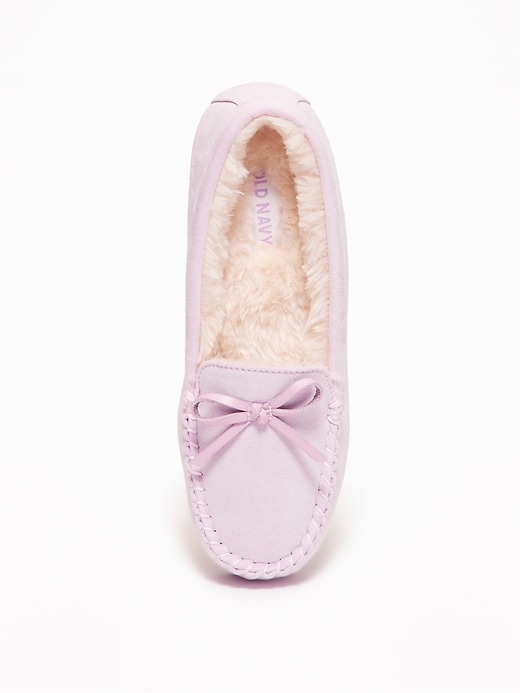 View large product image 2 of 3. Sueded Faux-Fur Lined Moccasins for Girls