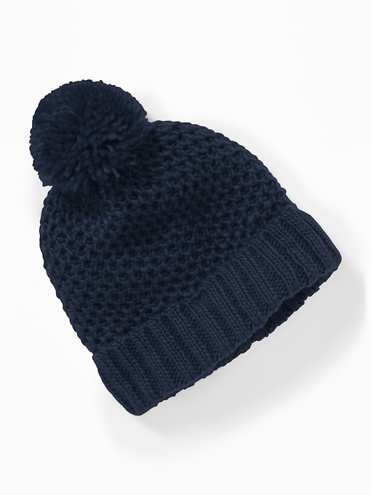 View large product image 1 of 1. Honeycomb-Knit Pom-Pom Beanie for Baby
