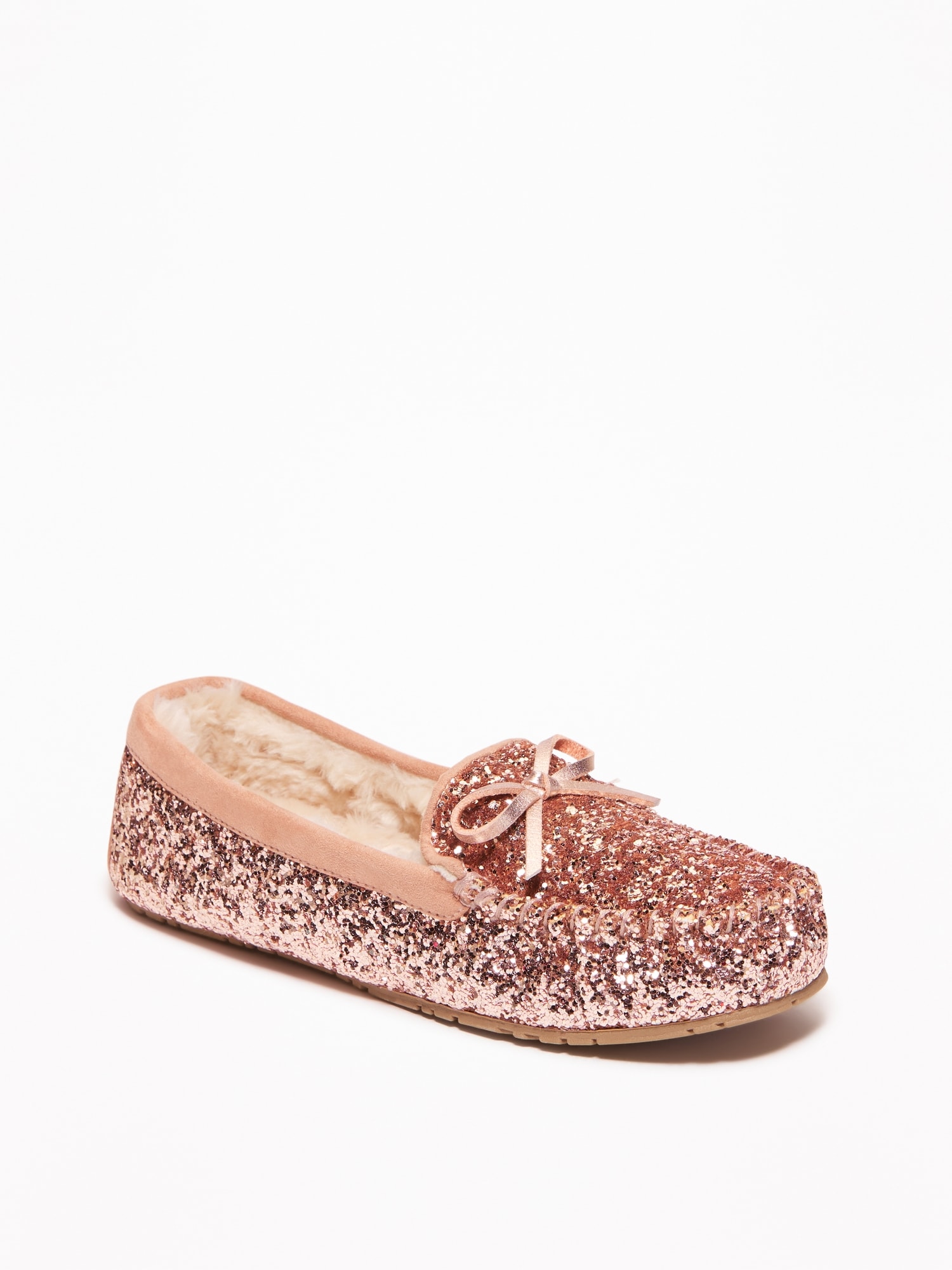 Womens glitter sales moccasin slippers