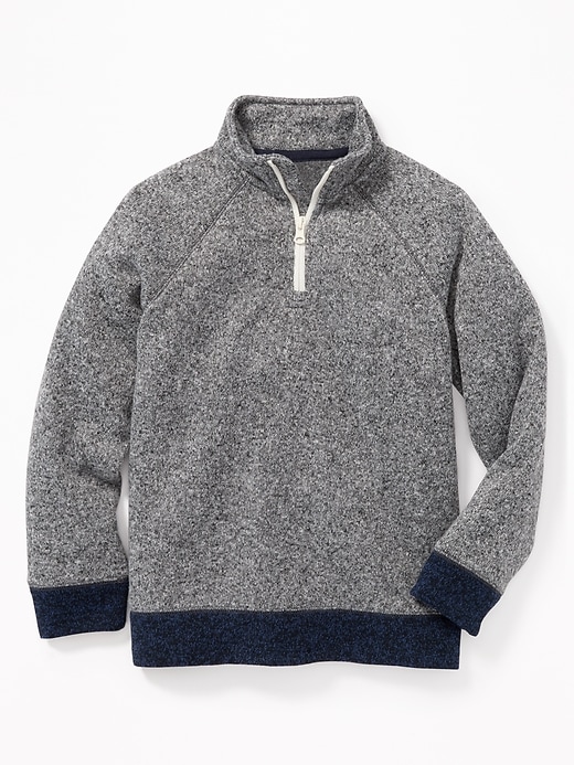 View large product image 1 of 3. Sweater-Knit 1/4-Zip Pullover for Boys