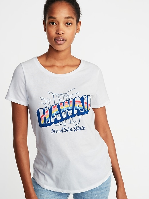 View large product image 1 of 1. Hawaii Graphic Tee For Women