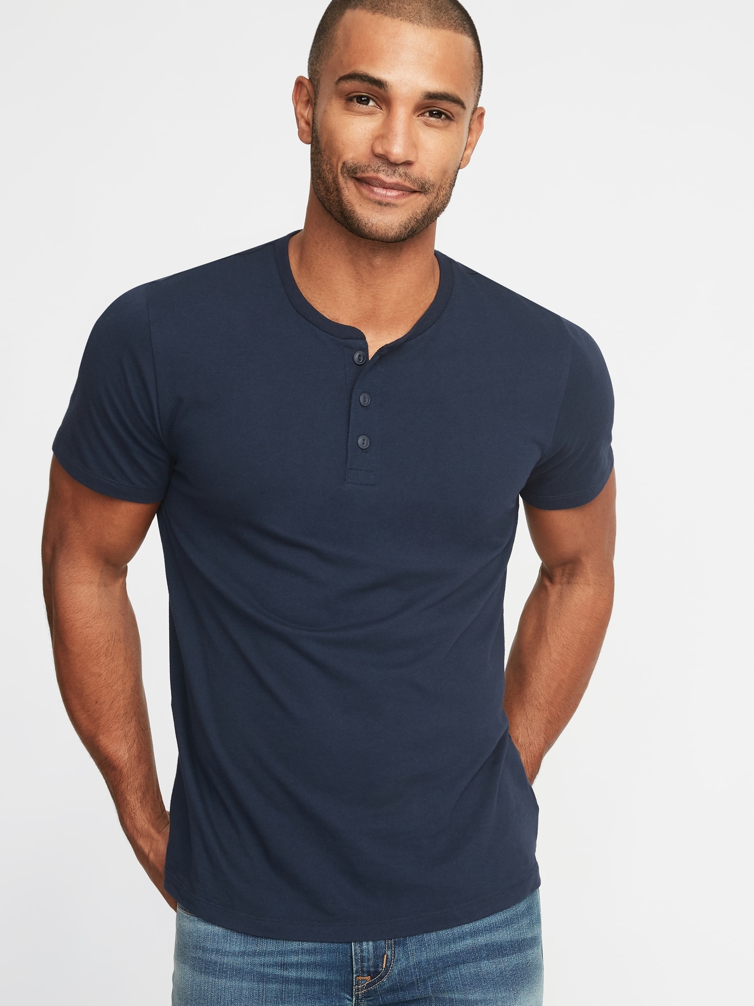 Soft-Washed Jersey Henley for Men | Old Navy