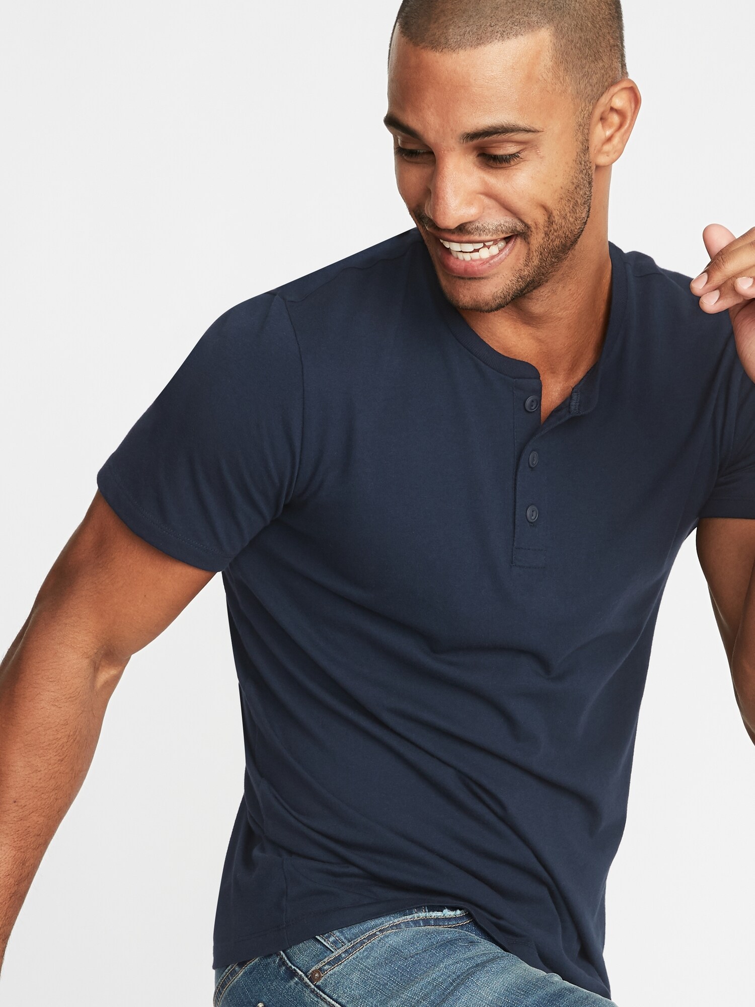 Soft-Washed Jersey Henley T-Shirt for Men | Old Navy