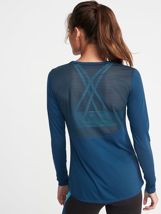 View large product image 1 of 1. Lightweight Mesh-Back Performance Top for Women