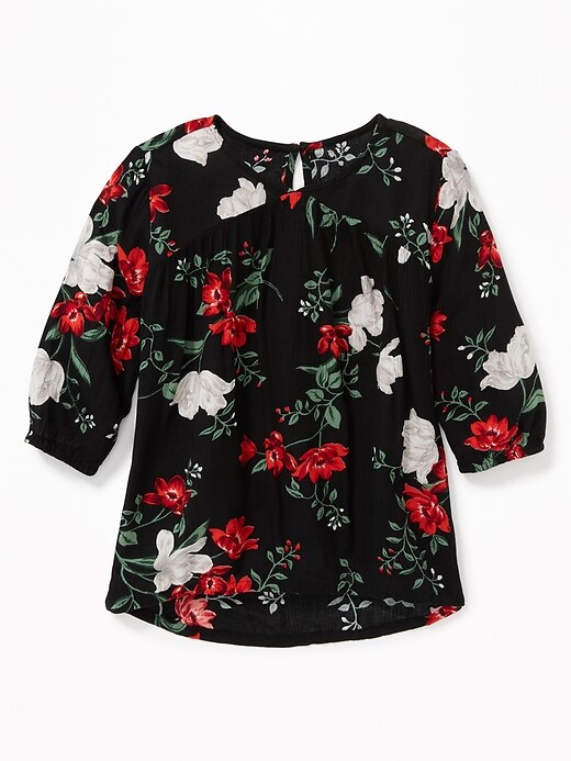 View large product image 1 of 3. Printed Crepe 3/4-Sleeve Blouse for Girls