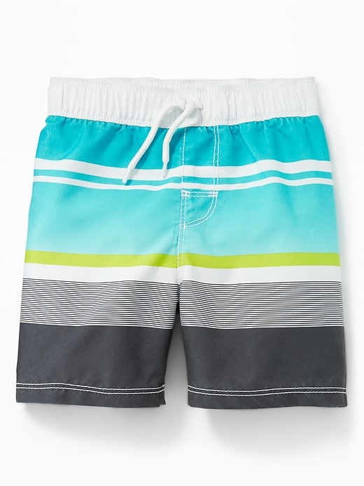View large product image 1 of 2. Multi-Color Striped Swim Trunks for Toddler Boys