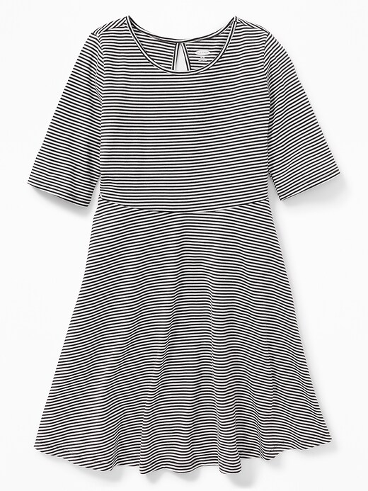View large product image 1 of 1. Patterned Jersey Fit & Flare Dress for Girls