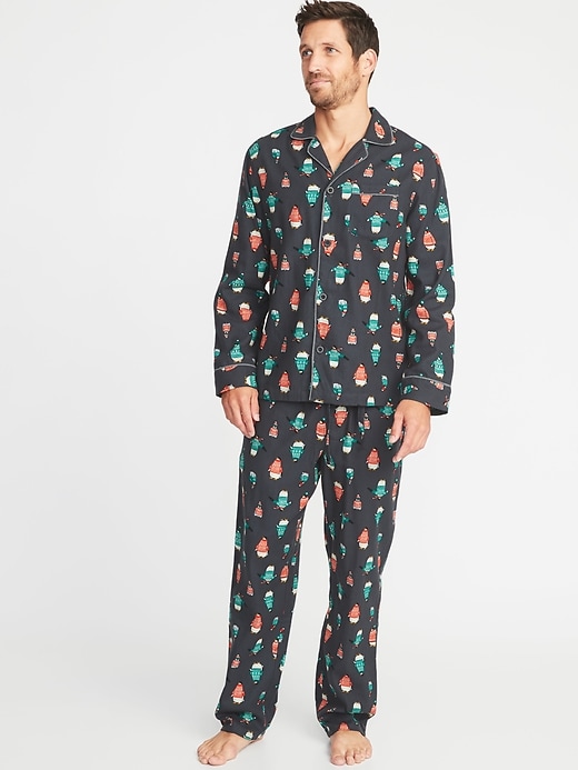 View large product image 1 of 2. Patterned Flannel Pajama Set