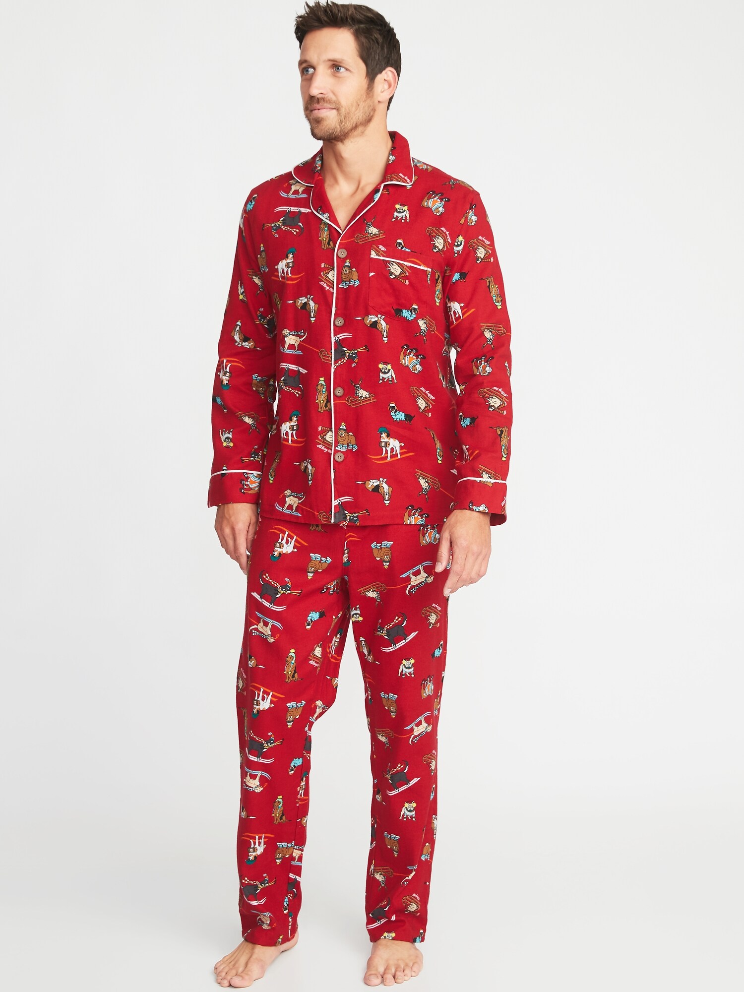 Patterned Flannel Pajama Set for Men | Old Navy