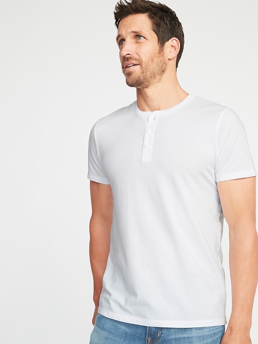 Soft-Washed Jersey Henley for Men