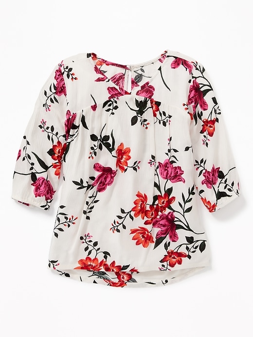 View large product image 1 of 1. Printed Crepe 3/4-Sleeve Blouse for Girls