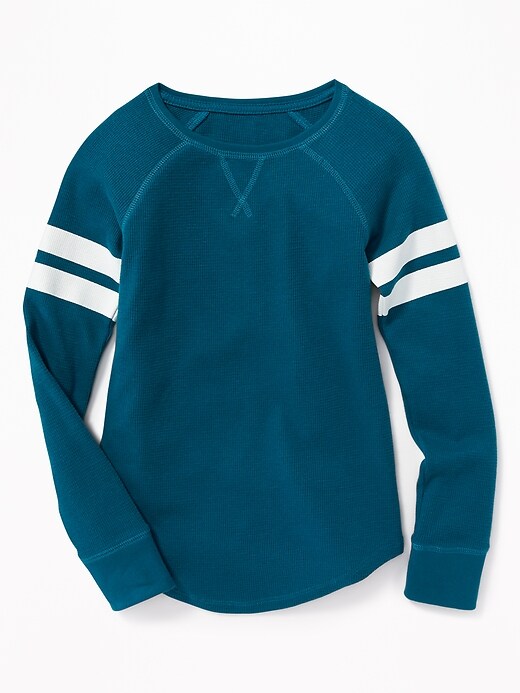 View large product image 1 of 1. Thermal-Knit Raglan Tee for Girls