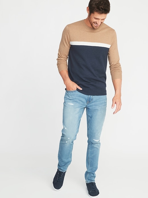 Image number 3 showing, Color-Blocked Crew-Neck Sweater