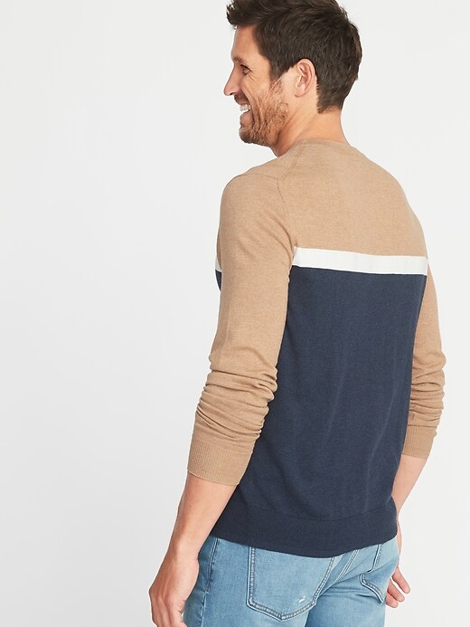 Image number 2 showing, Color-Blocked Crew-Neck Sweater
