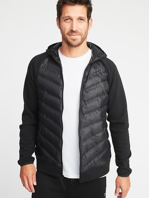 Go-Warm Quilted Fusion Hooded Jacket for Men | Old Navy