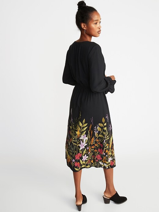 Image number 2 showing, Waist-Defined Poet-Sleeve Midi for Women