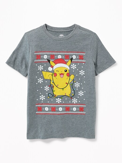 View large product image 1 of 2. Pokémon &#153 Pikachu Christmas Tee for Boys