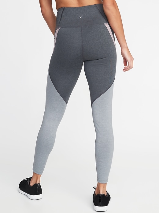 View large product image 2 of 3. High-Rise Color-Block 7/8-Length Elevate Compression Leggings for Women