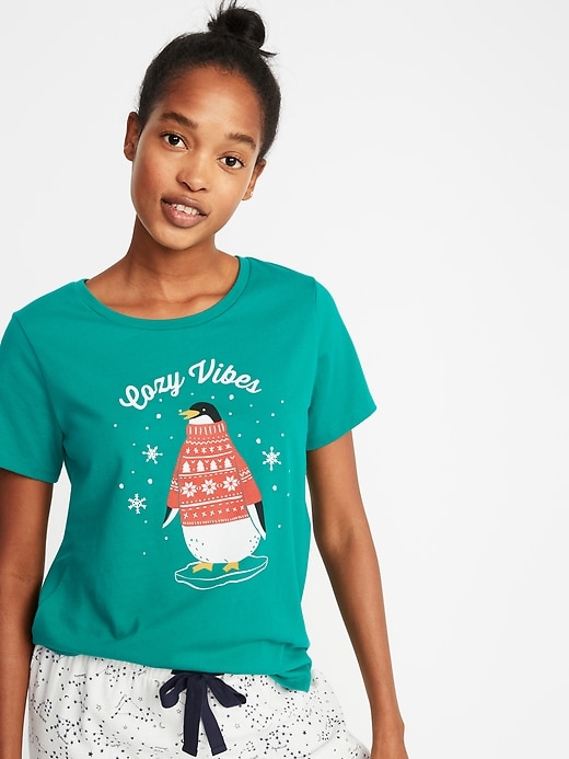 View large product image 1 of 1. EveryWear Holiday-Graphic Tee for Women