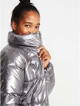 Old navy clearance metallic puffer jacket