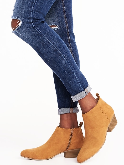 Image number 2 showing, Faux-Suede Ankle Boots for Women