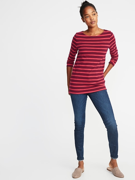 Image number 3 showing, Relaxed Mariner-Stripe Tee for Women