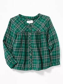 View large product image 4 of 4. Plaid Button-Front Shirt for Toddler Girls