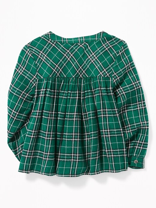 View large product image 2 of 4. Plaid Button-Front Shirt for Toddler Girls