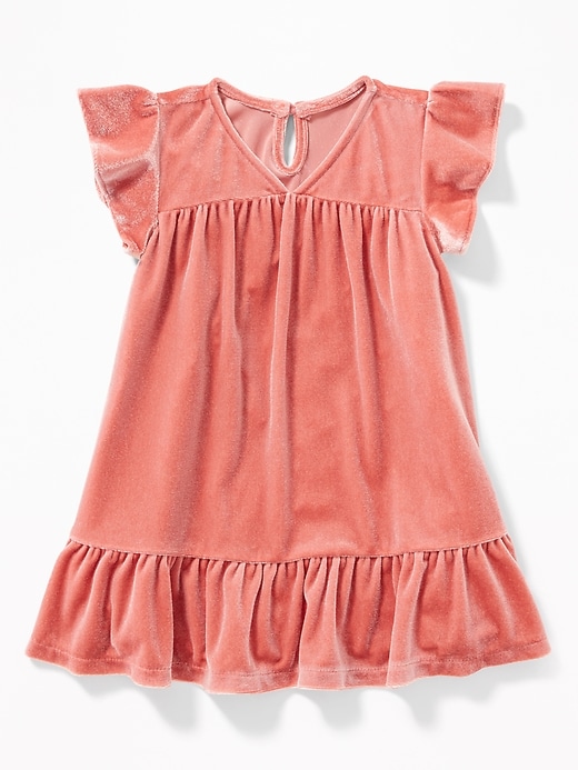 View large product image 1 of 2. Ruffle-Trim Velvet Dress for Baby