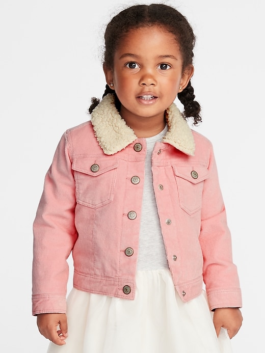 View large product image 1 of 4. Sherpa-Lined Corduroy Trucker Jacket for Toddler Girls