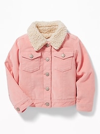 View large product image 4 of 4. Sherpa-Lined Corduroy Trucker Jacket for Toddler Girls