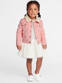 View large product image 3 of 4. Sherpa-Lined Corduroy Trucker Jacket for Toddler Girls