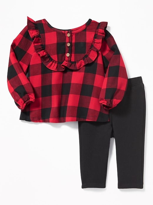 View large product image 1 of 1. Ruffle-Trim Top and Leggings Set for Baby