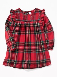 View large product image 3 of 3. Ruffle-Trim Plaid Babydoll Dress for Toddler Girls
