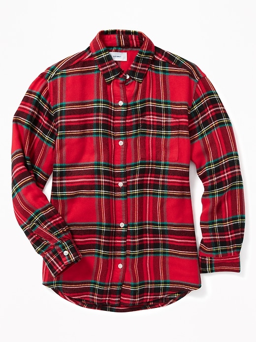 View large product image 1 of 1. Plaid Twill Boyfriend Tunic Shirt for Girls