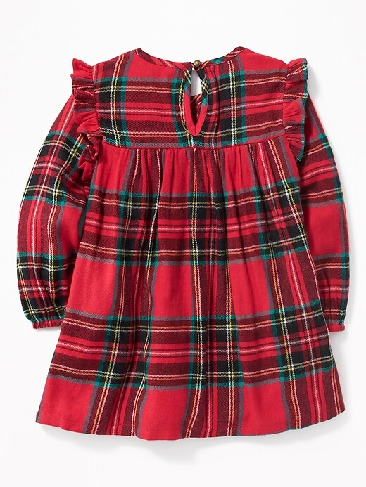 View large product image 2 of 3. Ruffle-Trim Plaid Babydoll Dress for Toddler Girls