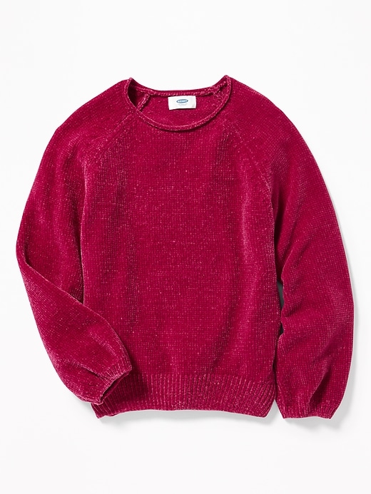 View large product image 1 of 1. Plush Chenille Raglan Sweater for Girls