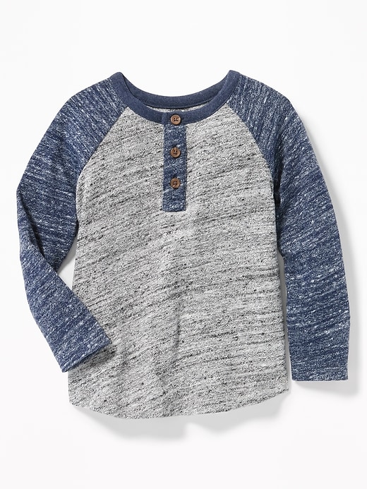 View large product image 1 of 2. Color-Blocked Sweater-Knit Henley for Toddler Boys