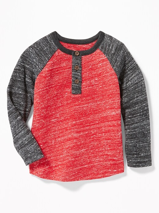 View large product image 1 of 1. Color-Blocked Sweater-Knit Henley for Toddler Boys