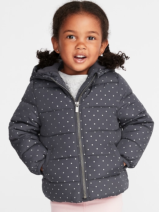 View large product image 1 of 4. Hooded Frost-Free Puffer Jacket for Toddler Girls