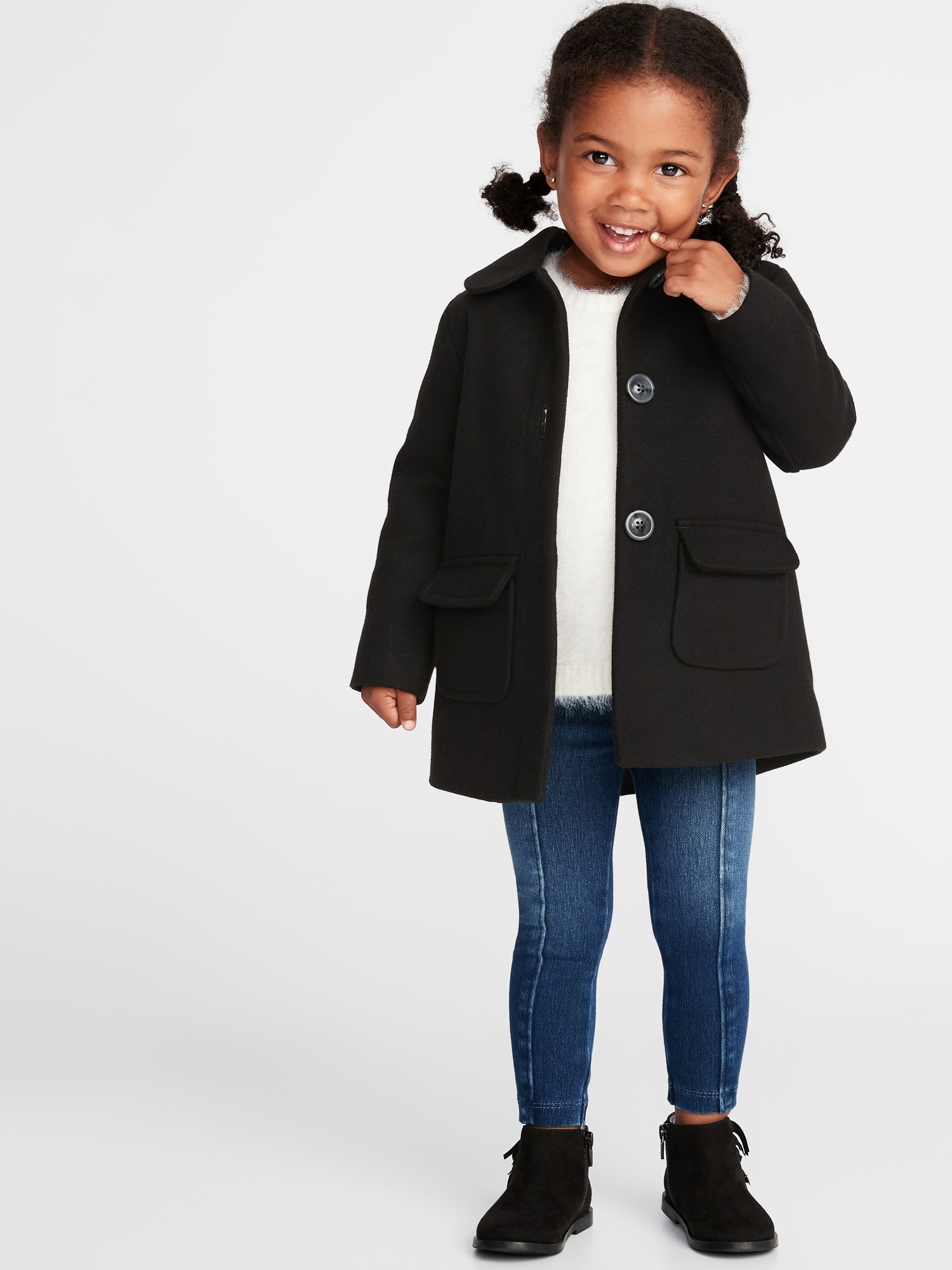 Girl peacoat hot sale with hood