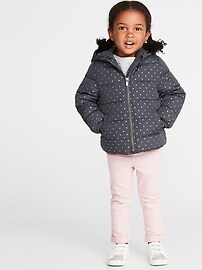 View large product image 3 of 4. Hooded Frost-Free Puffer Jacket for Toddler Girls