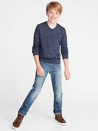 View large product image 3 of 3. French-Rib V-Neck Sweater for Boys