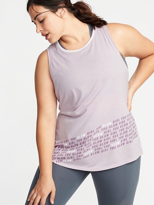 View large product image 1 of 1. Relaxed Plus-Size Graphic Muscle Tank