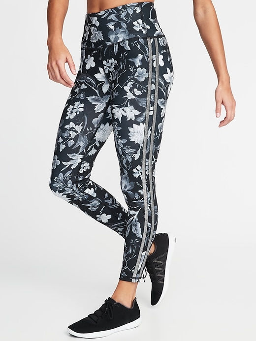 View large product image 1 of 3. High-Rise Floral-Print Elevate Compression 7/8-Length Leggings for Women