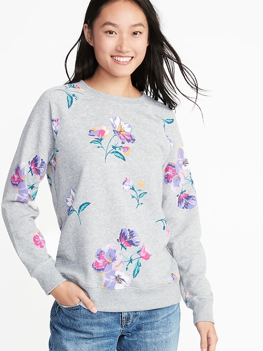 Image number 1 showing, Relaxed French Terry Sweatshirt for Women