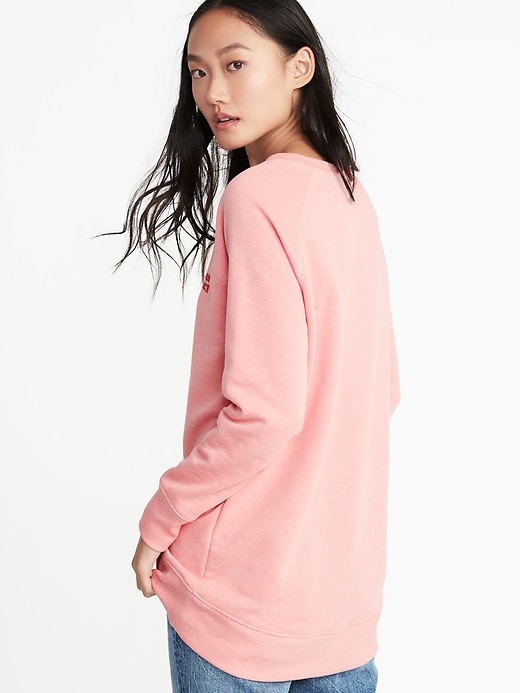 Image number 2 showing, French-Terry Boyfriend Tunic Sweatshirt for Women