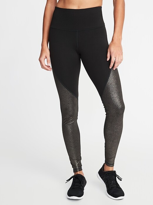 View large product image 1 of 2. High-Rise Shimmer Elevate Compression Full-Length Leggings for Women