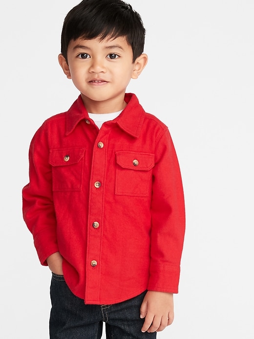 View large product image 1 of 1. Flannel Pocket Shirt for Toddler Boys