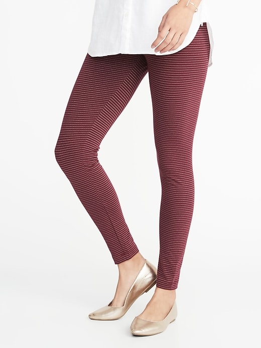 View large product image 1 of 2. Metallic-Stripe Jersey Leggings for Women